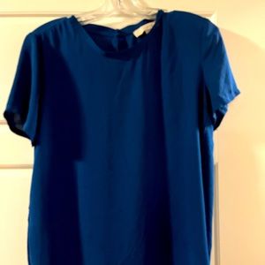 Blue medium LOFT short-sleeve blouse